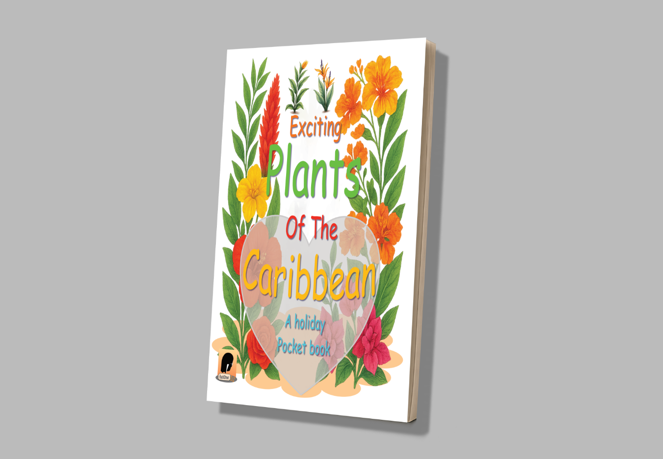 Book cover of 'Exciting Plants of the Caribbean' with floral design on a gray background